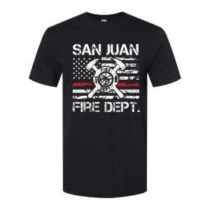 San Juan Puerto Rico Fire Department Thin Red Line Fireman Softstyle CVC T-Shirt