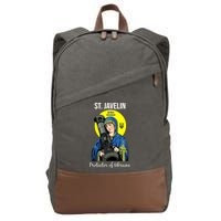 St. Javelin Protector Of Ukraine Support Stand With Ukraine Cotton Canvas Backpack