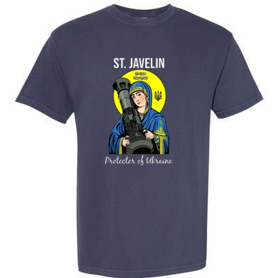 St. Javelin Protector Of Ukraine Support Stand With Ukraine Garment-Dyed Heavyweight T-Shirt