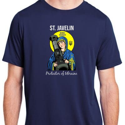 St. Javelin Protector Of Ukraine Support Stand With Ukraine Adult ChromaSoft Performance T-Shirt