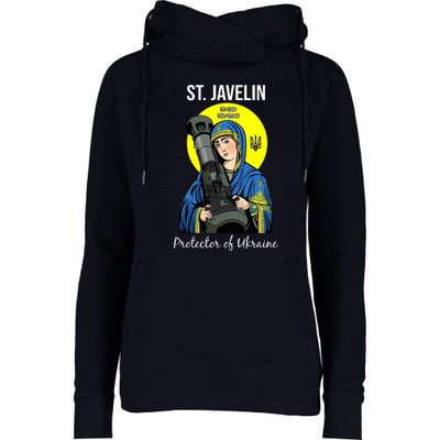 St. Javelin Protector Of Ukraine Support Stand With Ukraine Womens Funnel Neck Pullover Hood