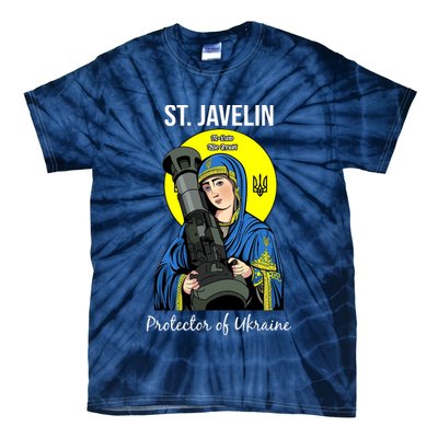 St. Javelin Protector Of Ukraine Support Stand With Ukraine Tie-Dye T-Shirt