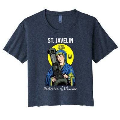 St. Javelin Protector Of Ukraine Support Stand With Ukraine Women's Crop Top Tee