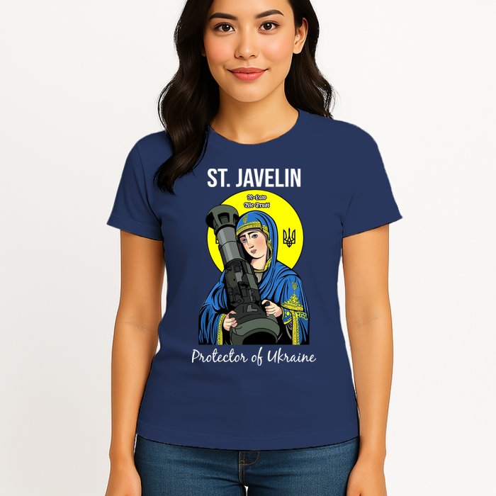 St. Javelin Protector Of Ukraine Support Stand With Ukraine Womens T-Shirt