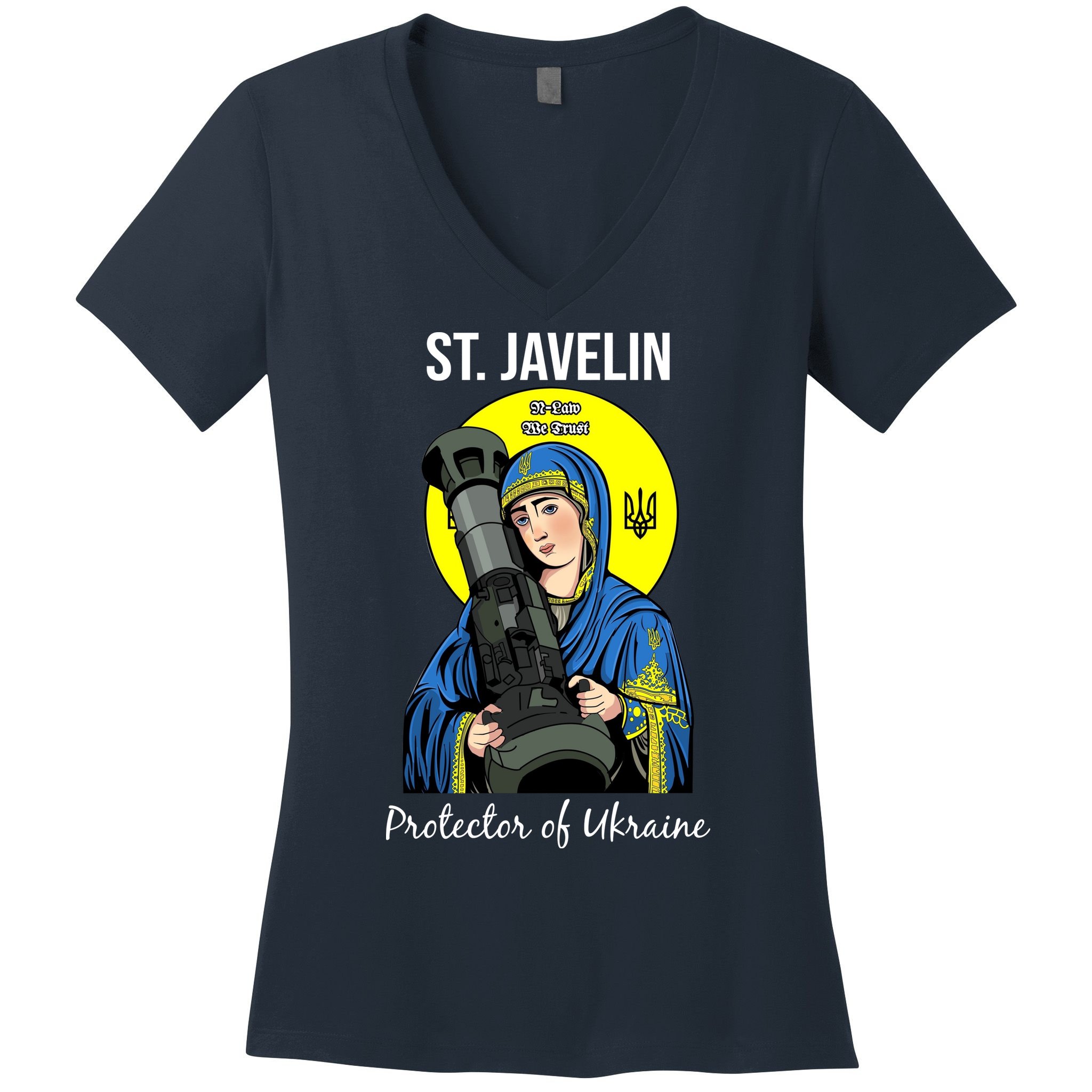 St. Javelin Protector Of Ukraine Support Stand With Ukraine Women's V-Neck T-Shirt