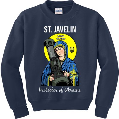 St. Javelin Protector Of Ukraine Support Stand With Ukraine Kids Sweatshirt