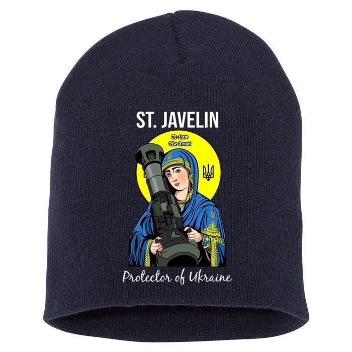 St. Javelin Protector Of Ukraine Support Stand With Ukraine Short Acrylic Beanie