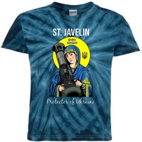 St. Javelin Protector Of Ukraine Support Stand With Ukraine Kids Tie-Dye T-Shirt