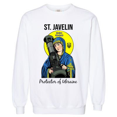 St. Javelin Protector Of Ukraine Support Stand With Ukraine Garment-Dyed Sweatshirt