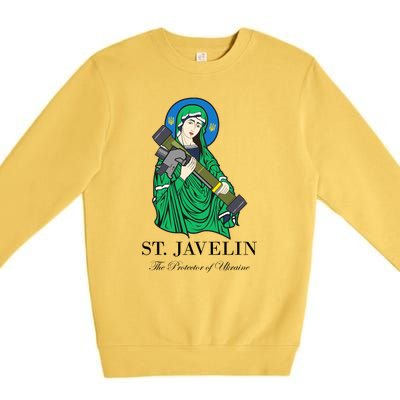 St. Javelin Protector Of Ukraine Premium Crewneck Sweatshirt