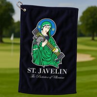 St. Javelin Protector Of Ukraine Golf Towel