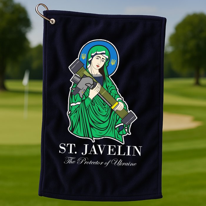 St. Javelin Protector Of Ukraine Golf Towel