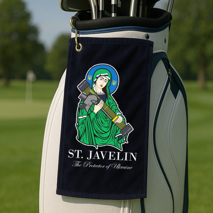 St. Javelin Protector Of Ukraine Golf Towel