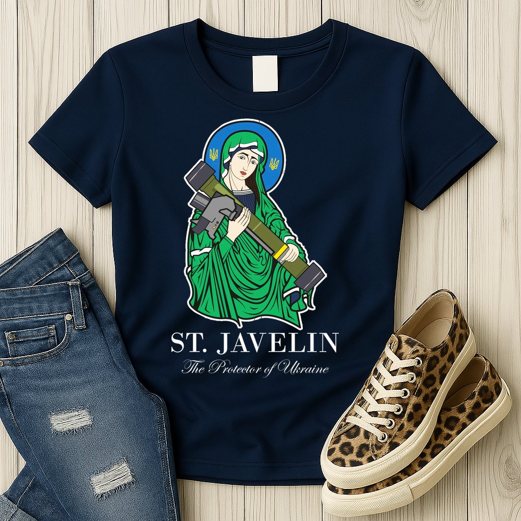 St. Javelin Protector Of Ukraine Womens T-Shirt