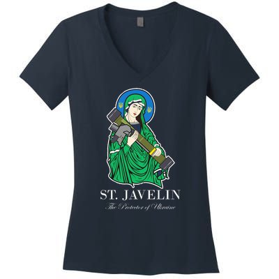 St. Javelin Protector Of Ukraine Women's V-Neck T-Shirt