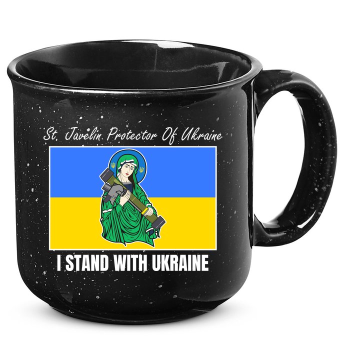 St. Javelin Protector Of Ukraine I Stand With Ukraine 15oz Campfire Ceramic Mug