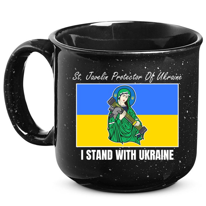 St. Javelin Protector Of Ukraine I Stand With Ukraine 15oz Campfire Ceramic Mug
