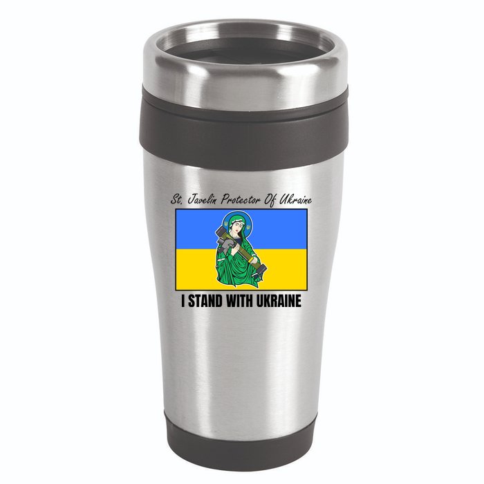 St. Javelin Protector Of Ukraine I Stand With Ukraine 16oz Travel Tumbler