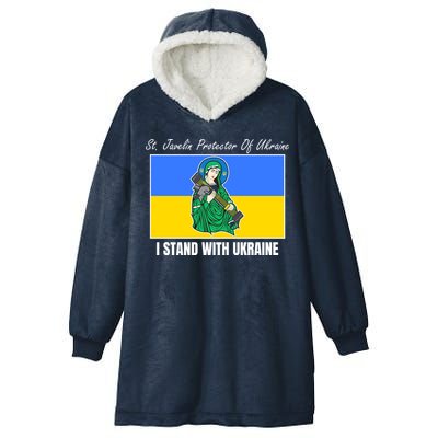 St. Javelin Protector Of Ukraine I Stand With Ukraine Hooded Wearable Blanket