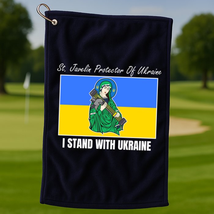 St. Javelin Protector Of Ukraine I Stand With Ukraine Golf Towel