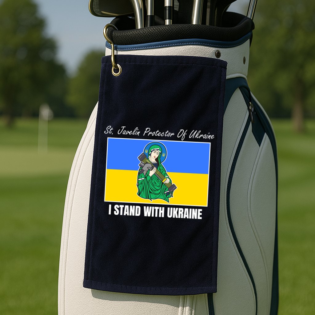 St. Javelin Protector Of Ukraine I Stand With Ukraine Golf Towel