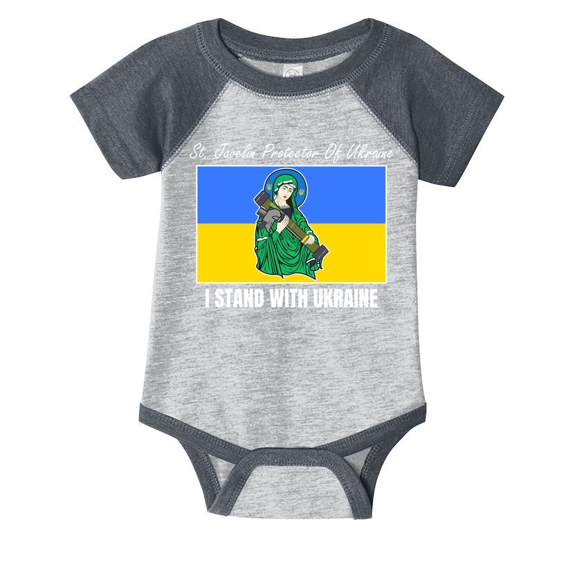 St. Javelin Protector Of Ukraine I Stand With Ukraine Infant Baby Jersey Bodysuit