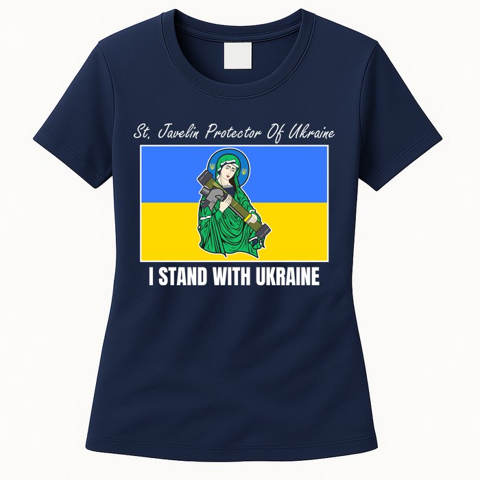 St. Javelin Protector Of Ukraine I Stand With Ukraine Womens T-Shirt