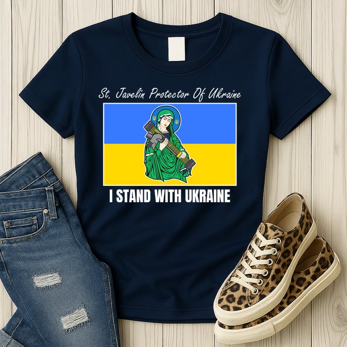 St. Javelin Protector Of Ukraine I Stand With Ukraine Womens T-Shirt