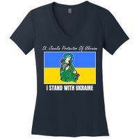 St. Javelin Protector Of Ukraine I Stand With Ukraine Women's V-Neck T-Shirt