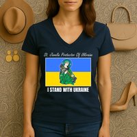 St. Javelin Protector Of Ukraine I Stand With Ukraine Women's V-Neck T-Shirt