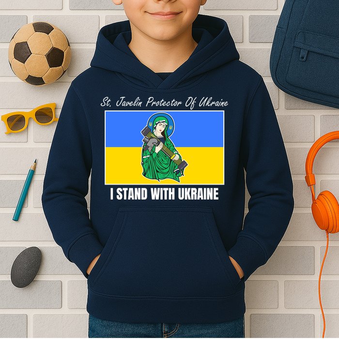 St. Javelin Protector Of Ukraine I Stand With Ukraine Kids Hoodie