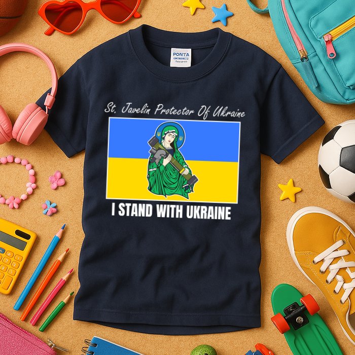 St. Javelin Protector Of Ukraine I Stand With Ukraine Kids T-Shirt