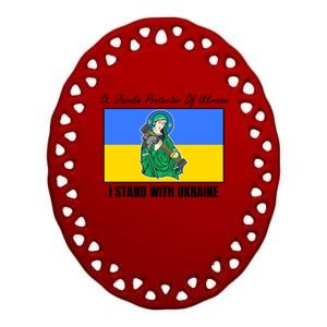 St. Javelin Protector Of Ukraine I Stand With Ukraine Ceramic Oval Ornament