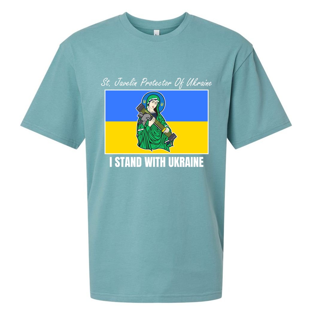 St. Javelin Protector Of Ukraine I Stand With Ukraine Sueded Cloud Jersey T-Shirt