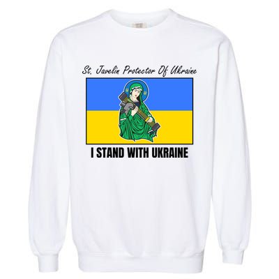 St. Javelin Protector Of Ukraine I Stand With Ukraine Garment-Dyed Sweatshirt