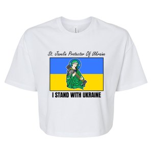 St. Javelin Protector Of Ukraine I Stand With Ukraine Bella+Canvas Jersey Crop Tee