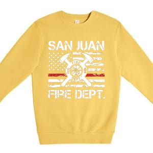 San Juan Puerto Rico Fire Department Thin Red Line Fireman Premium Crewneck Sweatshirt