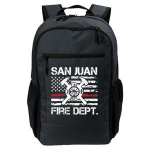 San Juan Puerto Rico Fire Department Thin Red Line Fireman Daily Commute Backpack