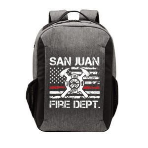 San Juan Puerto Rico Fire Department Thin Red Line Fireman Vector Backpack