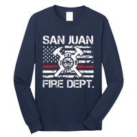 San Juan Puerto Rico Fire Department Thin Red Line Fireman Long Sleeve Shirt