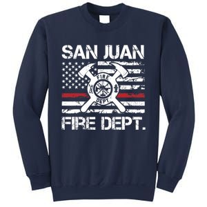 San Juan Puerto Rico Fire Department Thin Red Line Fireman Sweatshirt