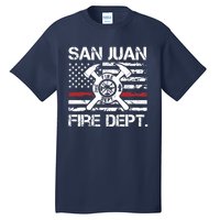 San Juan Puerto Rico Fire Department Thin Red Line Fireman Tall T-Shirt