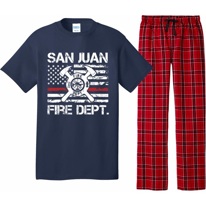 San Juan Puerto Rico Fire Department Thin Red Line Fireman Pajama Set