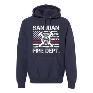 San Juan Puerto Rico Fire Department Thin Red Line Fireman Premium Hoodie