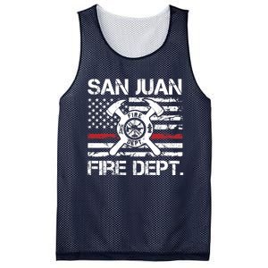 San Juan Puerto Rico Fire Department Thin Red Line Fireman Mesh Reversible Basketball Jersey Tank