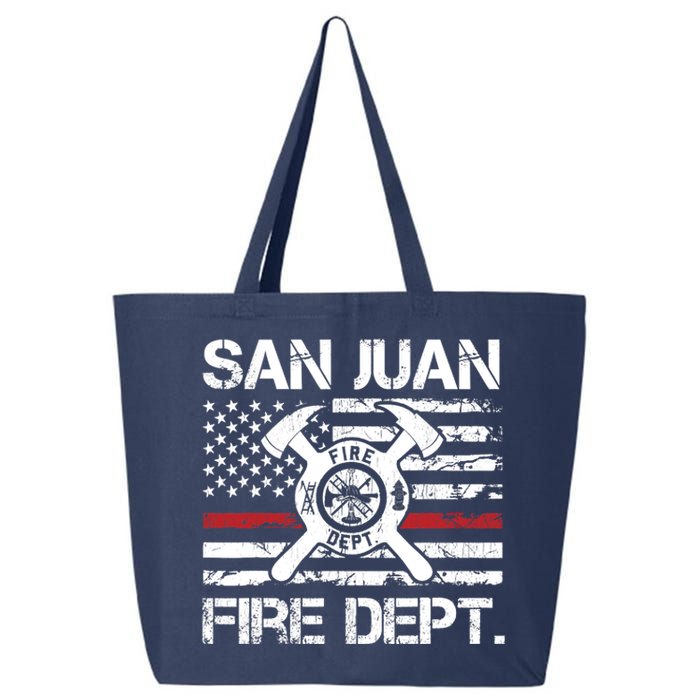 San Juan Puerto Rico Fire Department Thin Red Line Fireman 25L Jumbo Tote