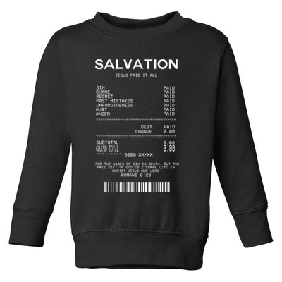 Salvation Jesus Paid It All Christian Toddler Sweatshirt