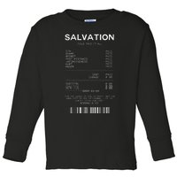 Salvation Jesus Paid It All Christian Toddler Long Sleeve Shirt