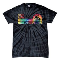 San Juan Puerto Rico Tie Dye Vintage Inspired Striped Tie-Dye T-Shirt