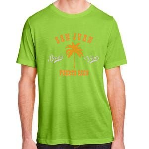 San Juan Puerto Rico Tropical Pam Tree Beach Vibes Retro Adult ChromaSoft Performance T-Shirt